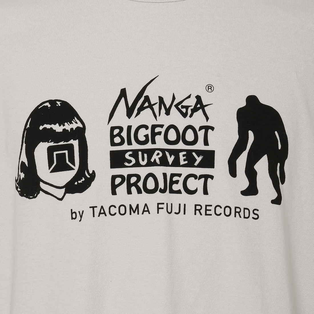 NANGA×TACOMA FUJI RECORDS ビッグフットサーベイプロジェクト ロゴTシャツ