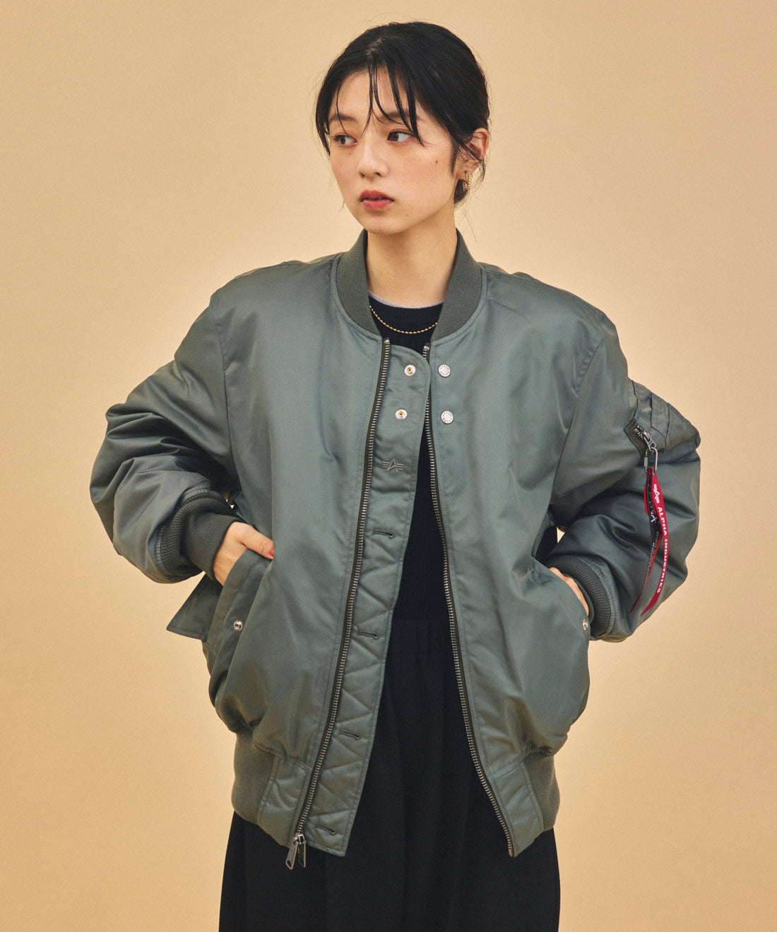 Alpha Industries × NANGA × FREAK'S STORE リバーシブル MA-1 ショートダウンジャケット
