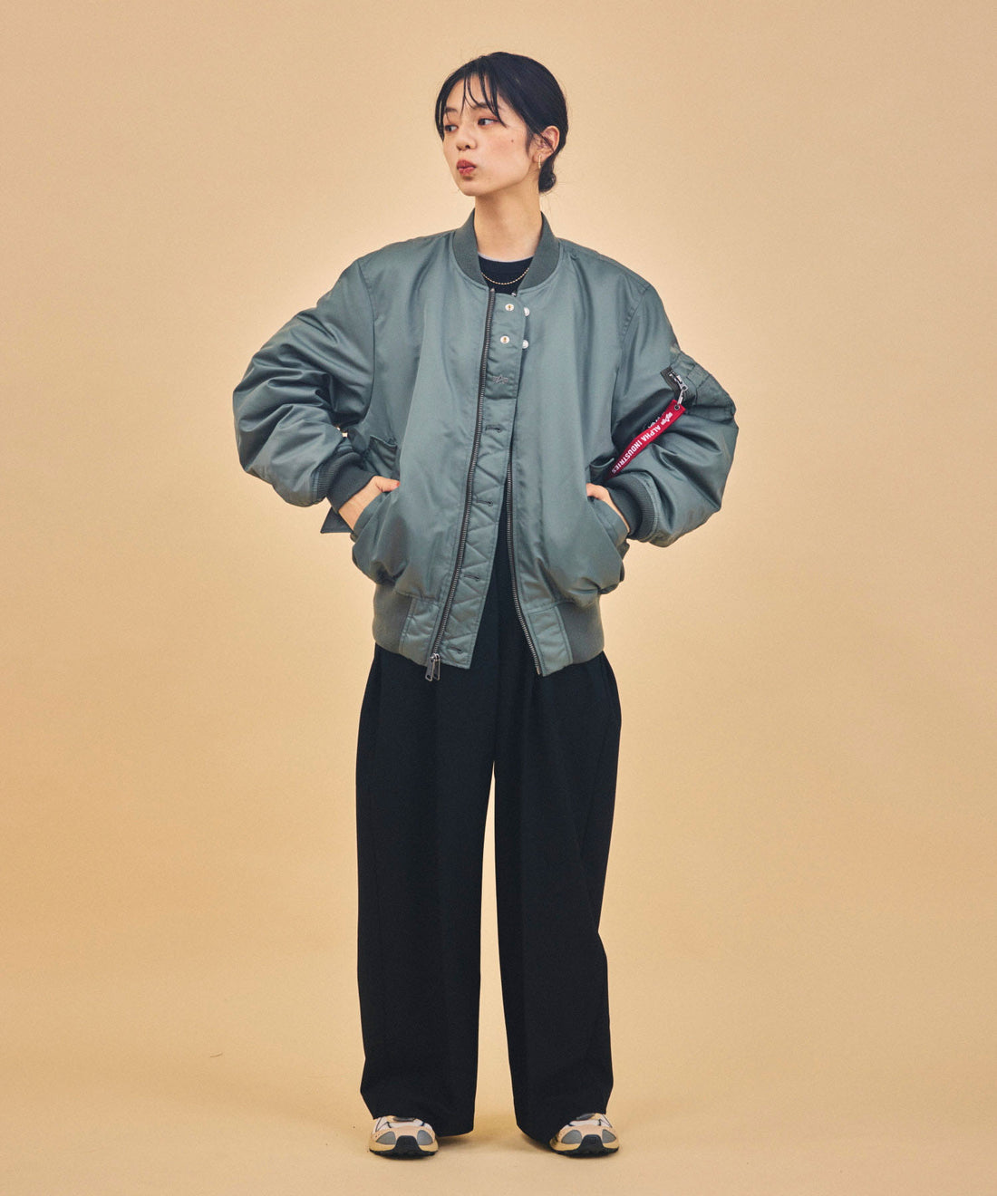 Alpha Industries × NANGA × FREAK'S STORE リバーシブル MA-1 ショートダウンジャケット