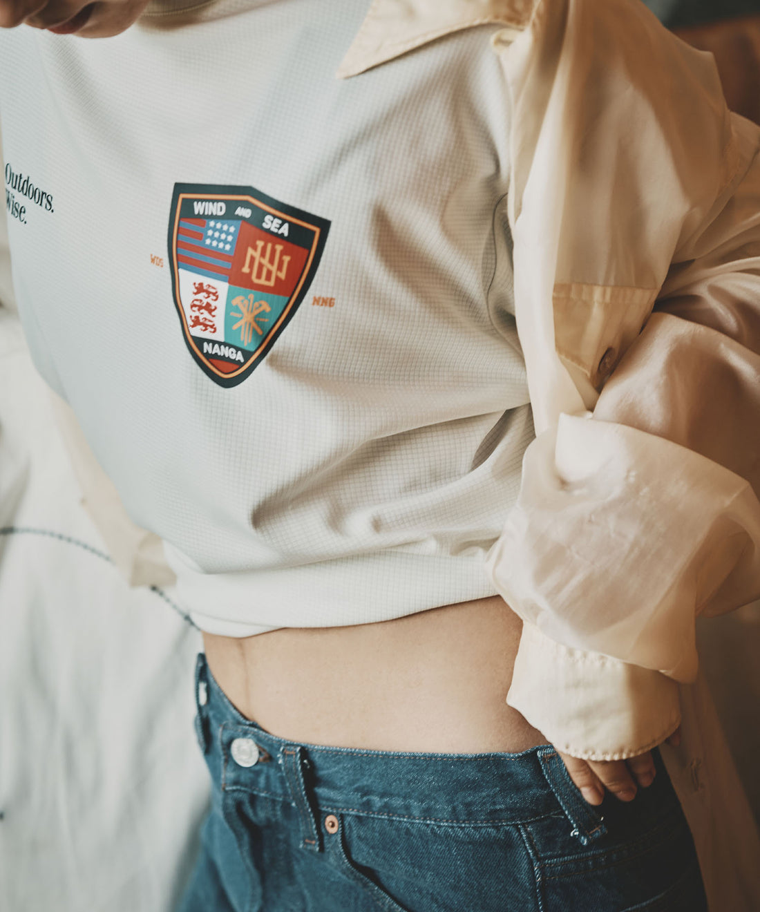 NANGA×WDS POWER DRY EMBLEM TEE
