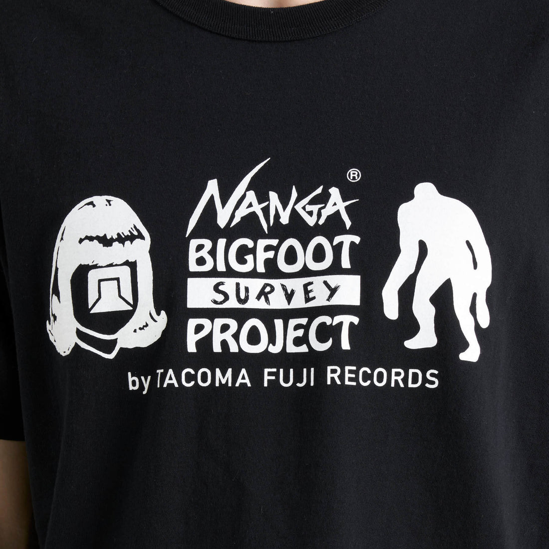 NANGA×TACOMA FUJI RECORDS BIGFOOT SURVEY PROJECT LOGO TEE