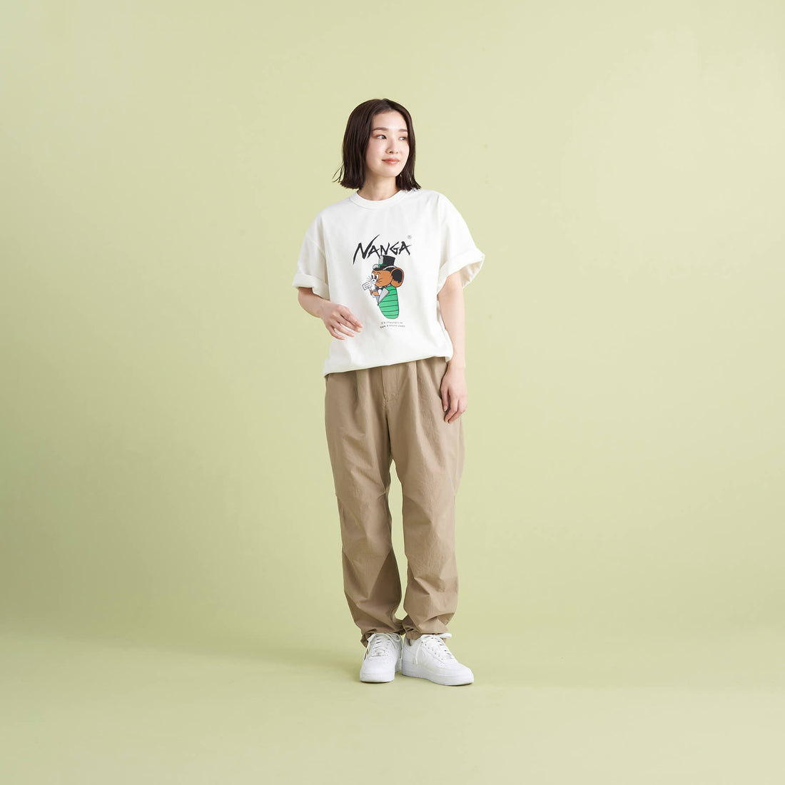 NANGA×Jerry Ukai ECO HYBRID Sleeping Jerry Marquez TEE