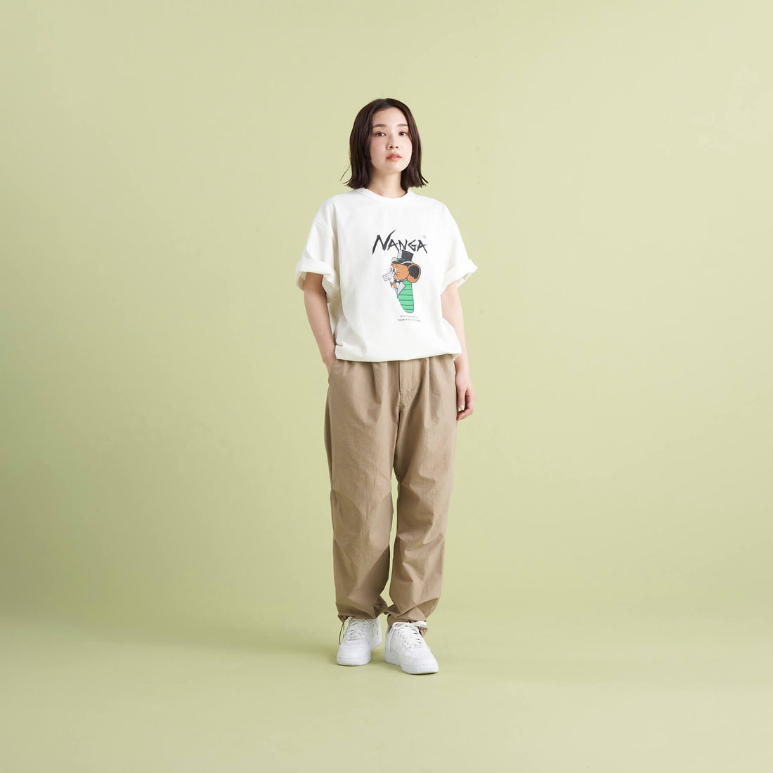 NANGA×Jerry Ukai ECO HYBRID Sleeping Jerry Marquez TEE