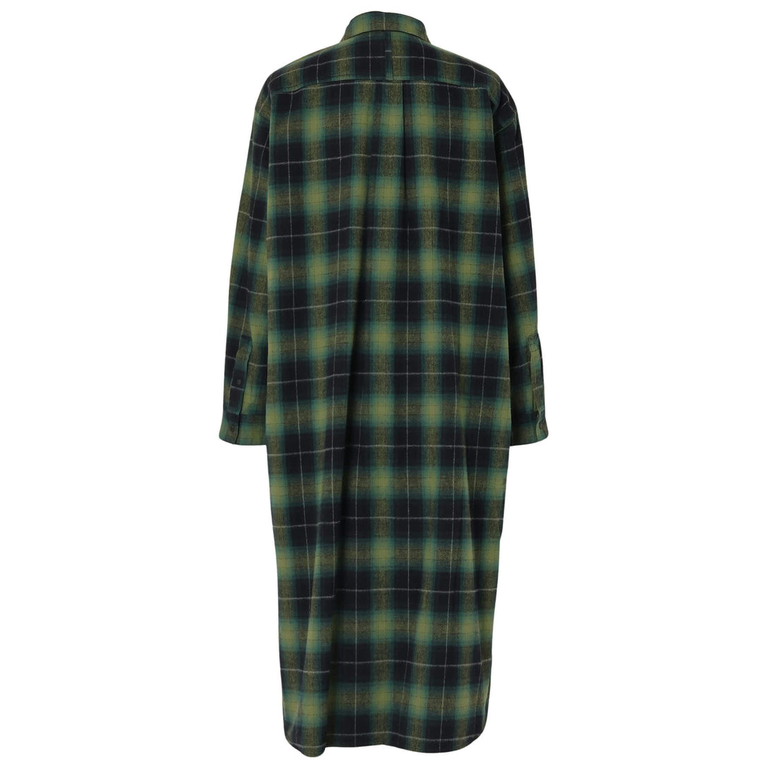 FADE PLAID CAMP SHIRT DRESS(WOMEN)