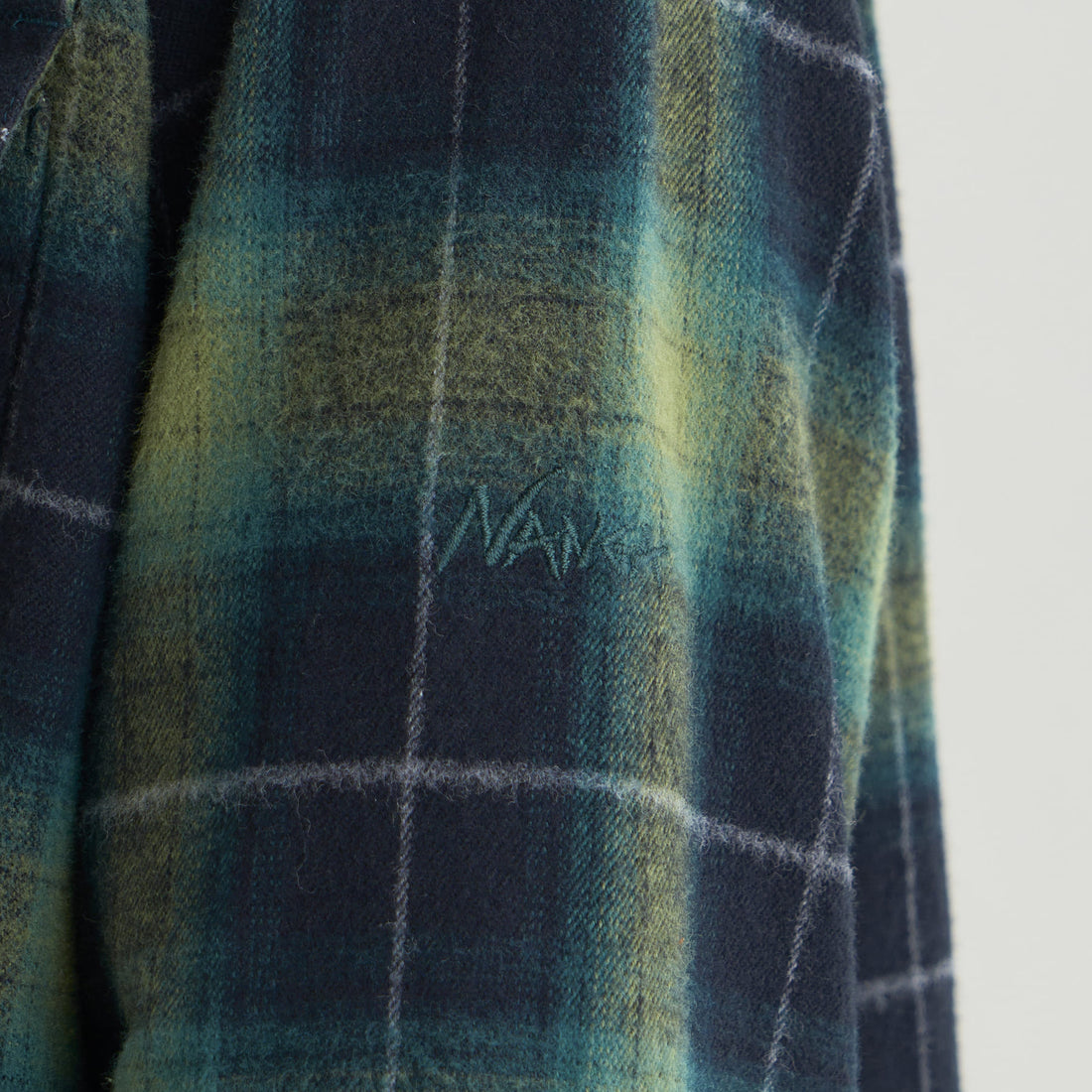 FADE PLAID CAMP SHIRT DRESS(WOMEN)