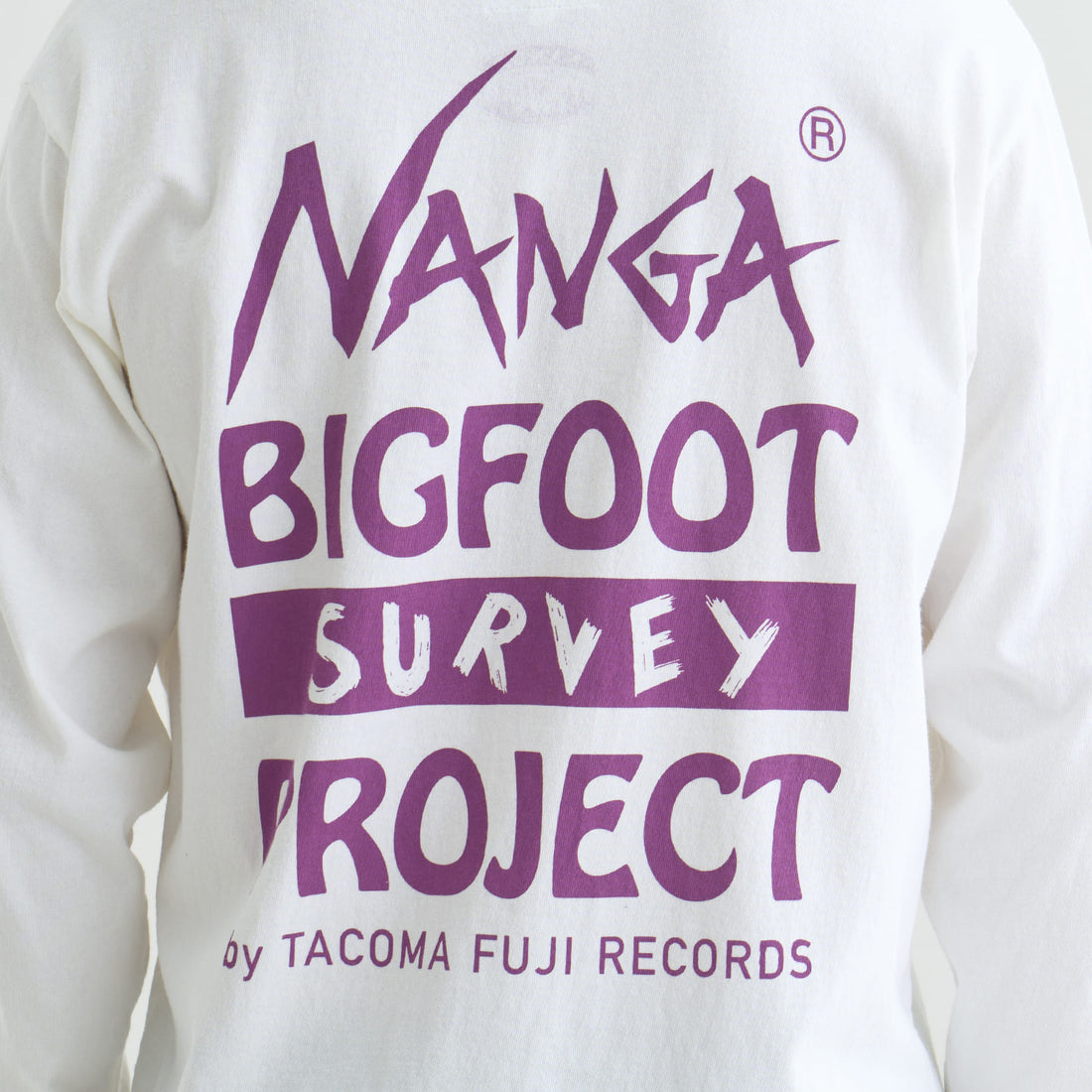 NANGA×TACOMA FUJI RECORDS BIGFOOT SURVEY PROJECT LOGO L/S TEE(UNISEX)