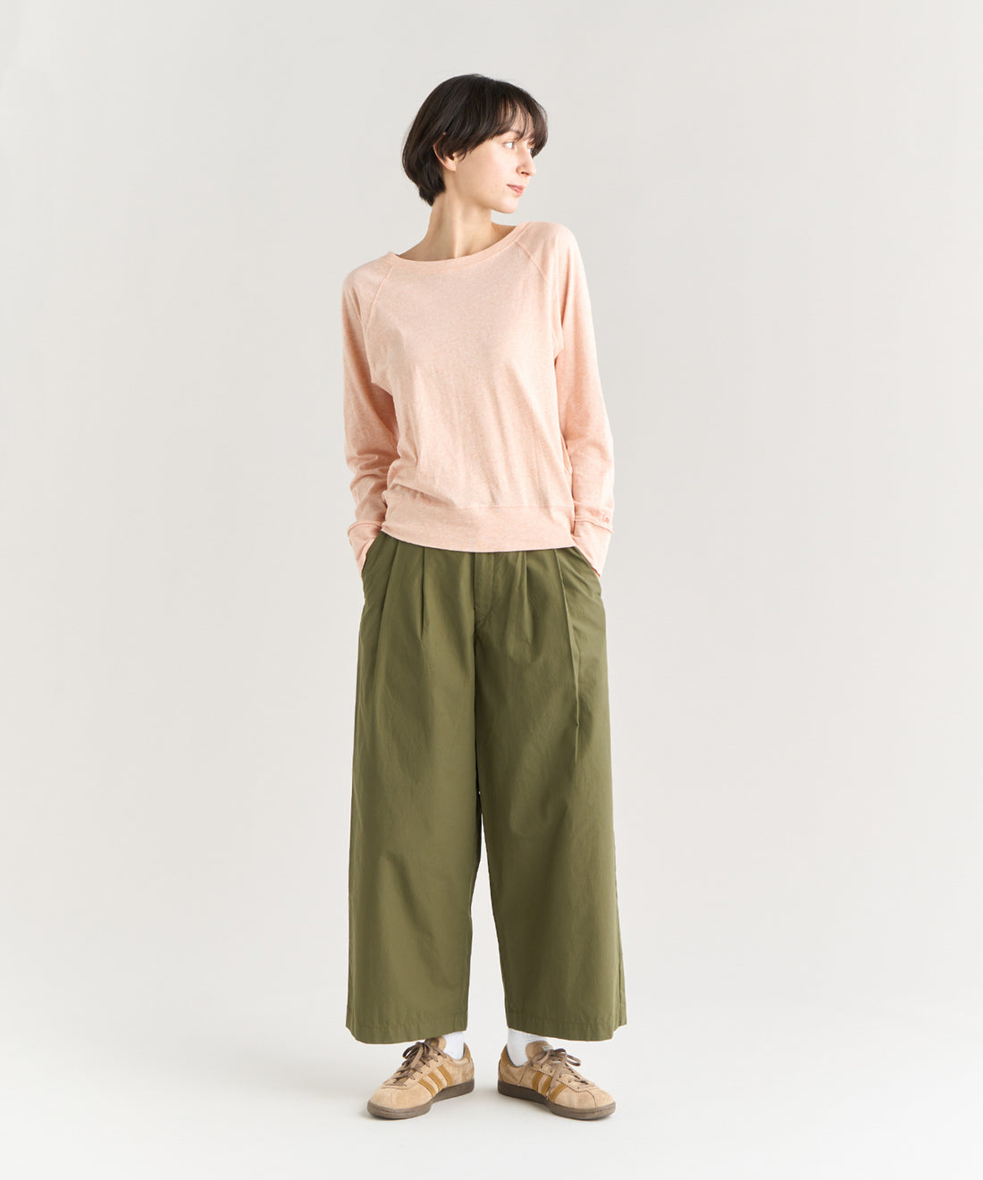 ナイロンコットンポプリン ワイドパンツ（ウィメンズ）
