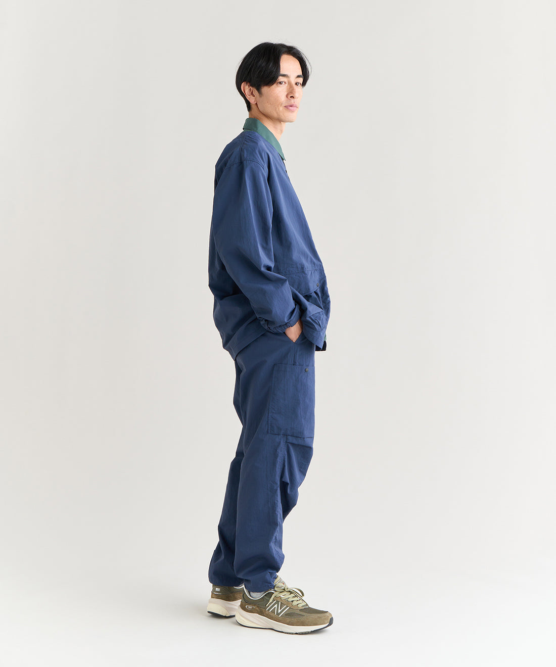 ナイロンタッサー ノーカラージャケット