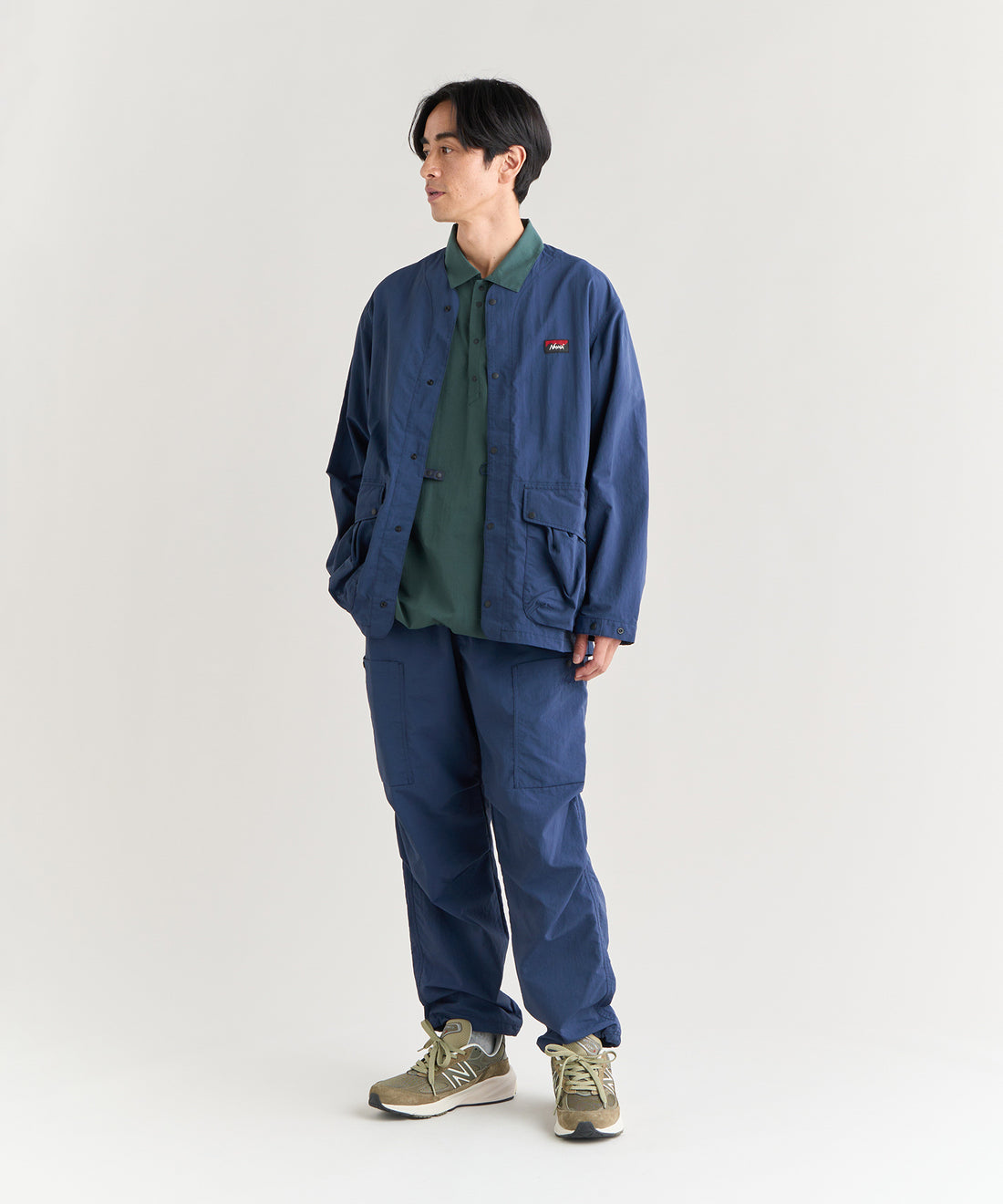 ナイロンタッサー ノーカラージャケット