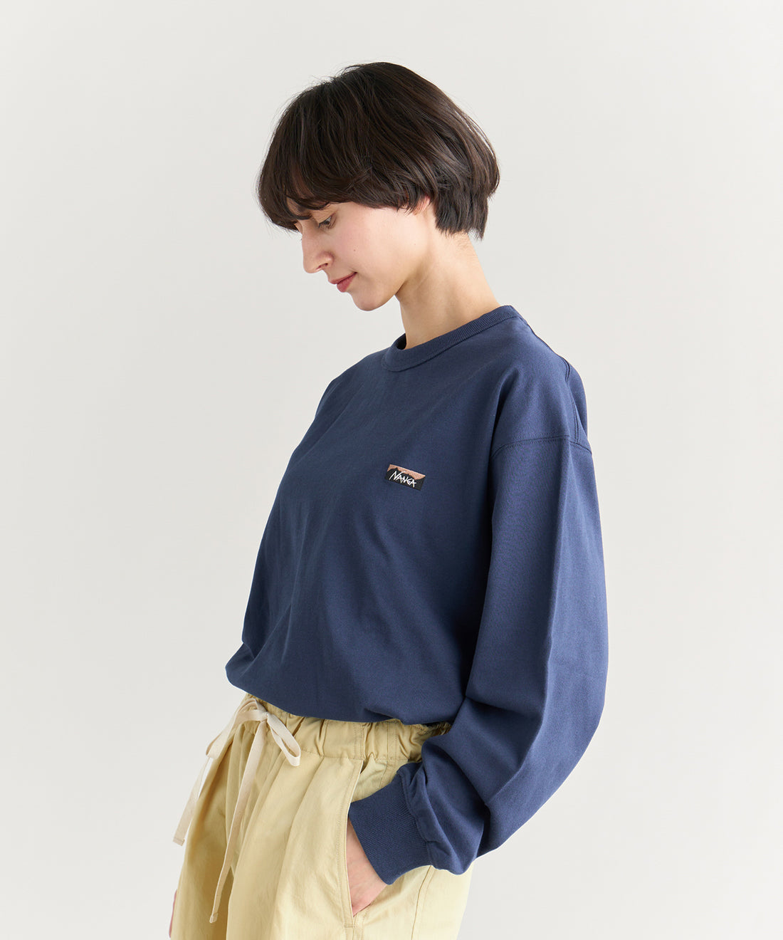 エコハイブリッド ボックスロゴ エンブロイダリー ロングスリーブTシャツ